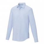 Camicie in cotone biologico con logo colore azzurro
