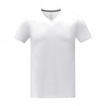 T-shirt da uomo con scollo a V in cotone da 160 g/m² Elevate Life color bianco seconda vista frontale