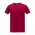T-shirt da uomo con scollo a V in cotone da 160 g/m² Elevate Life color rosso seconda vista frontale