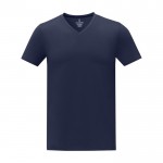 T-shirt da uomo con scollo a V in cotone da 160 g/m² Elevate Life color blu mare seconda vista frontale