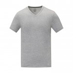 T-shirt da uomo con scollo a V in cotone da 160 g/m² Elevate Life color grigio seconda vista frontale
