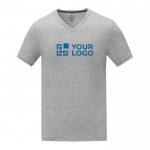 T-shirt da uomo con scollo a V in cotone da 160 g/m² Elevate Life color grigio vista area di stampa