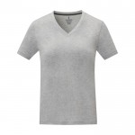 T-shirt da donna con scollo a V in cotone da 160g/m² Elevate Life color grigio seconda vista frontale