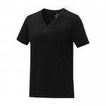 T-shirt da donna con scollo a V in cotone da 160g/m² Elevate Life color nero