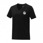 T-shirt da donna con scollo a V in cotone da 160g/m² Elevate Life color nero vista con stampa serigrafica