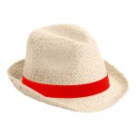 Cappello rustico in carta paglia color rosso prima vista
