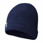 Cappelli invernali ecologici con logo color blu mare
