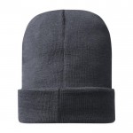 Cappelli invernali ecologici con logo color grigio scuro seconda vista posteriore