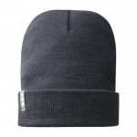 Cappelli invernali ecologici con logo color grigio scuro seconda vista frontale