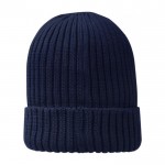 Cappelli invernali in cotone organico color blu mare seconda vista posteriore