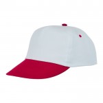 Cappellino bianco con visiera colorata colore rosso