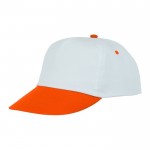 Cappellino bianco con visiera colorata colore arancione