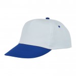 Cappellino bianco con visiera colorata colore blu