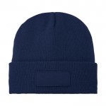 Cappello invernale con patch personalizzabile color blu