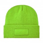 Cappello invernale con patch personalizzabile color verde chiaro