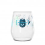 Bicchieri di vetro personalizzati colore transparente stock finito