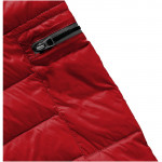 Piumino naturale da donna colore rosso dettaglio tasca con zip