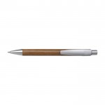 Penna in bambù con dettagli colorati color argento prima vista