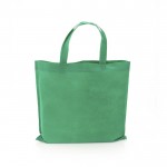 Simpatiche borse in tnt con logo color verde prima vista