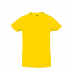 Colorate magliette sportive con logo colore giallo