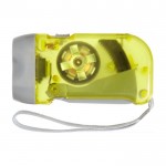 Torcia tascabile a dinamo con pulsante e pila con luci a LED color giallo prima vista
