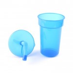 Bicchieri di plastica con cannuccia colore blu per bambini