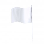Bandierina colorata in poliestere con asta bianca di 30cm color bianco prima vista