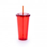 Colorati bicchieri promozionali con cannuccia colore rosso