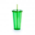 Colorati bicchieri promozionali con cannuccia colore verde