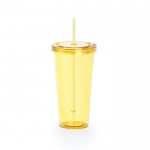 Colorati bicchieri promozionali con cannuccia colore giallo