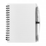 Block notes A6 con 65 pagine a righe e penna inchiostro blu color bianco prima vista