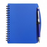 Block notes A6 con 65 pagine a righe e penna inchiostro blu color blu prima vista