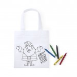 Shopper per bambini con disegno prestampato color bianco vista principale