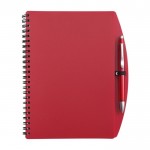Block notes A5 con 65 pagine a righe e penna inchiostro blu color rosso prima vista