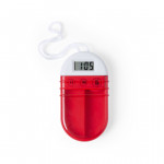 Porta pillole promozionale con timer color rosso