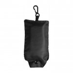 Shopping bag pieghevole in poliestere 190 T con moschettone color nero prima vista