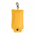 Shopping bag pieghevole in poliestere 190 T con moschettone color giallo prima vista