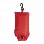 Shopping bag pieghevole in poliestere 190 T con moschettone color rosso prima vista