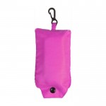 Shopping bag pieghevole in poliestere 190 T con moschettone color rosa prima vista