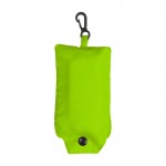 Shopping bag pieghevole in poliestere 190 T con moschettone color verde chiaro  prima vista