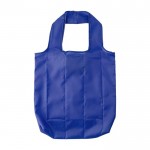 Shopping bag pieghevole in poliestere 190T con cerniera color blu prima vista