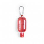Gel idroalcolico personalizzato con moschettone color rosso