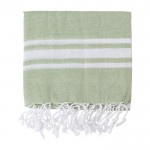 Asciugamano in cotone con frange color verde chiaro  terza vista