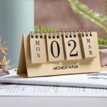 Calendario da tavolo in cartone personalizzabile color naturale quinta vista
