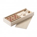 Carte francesi e tessere del domino color legno terza vista