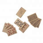 Carte francesi e tessere del domino color legno sesta vista