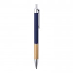 Eleganti penne aziendali con dettaglio in bambù color blu mare quarta vista