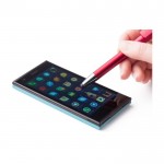 Penna a sfera touch screen con supporto e inchiostro blu color rosso quarta vista