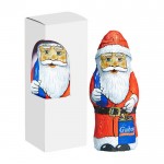 Babbo Natale di cioccolata in scatola personalizzabile color bianco seconda vista