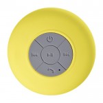 Speaker wireless impermeabile con ventosa e vivavoce color giallo prima vista
